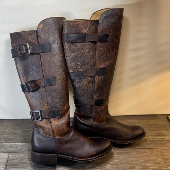 JB Dillon Brown Leather Knee-High Boots woman’s size 7.5 - Picture 3 of 15